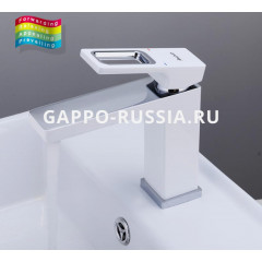 Смеситель Gappo Futura G1017-8 для раковины (белый-хром)