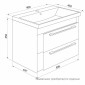 Тумба для ванной комнаты, подвесная, белая/под дерево, 90 см, "Color Plus", IDDIS,