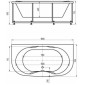 Ванна акриловая АКВАТЕК Мелисса 180х95 (без сифона)