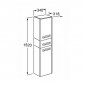 Шкаф-колонна подвесная Акватон "Америна" (340х1520 мм) белая 1A135203AM010