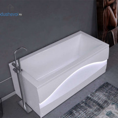 Акриловая ванна Mirsant Quadro "Sole" 170х75 см с подсветкой