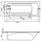 Акриловая ванна (150х70) см Roca Line без экрана