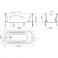 Акриловая ванна (170х70)  Roca Line , без экрана с каркасом