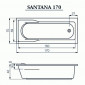 Акриловая ванна Cersanit SANTANA  (170х70)    (170Х75) СМ