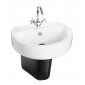 РАКОВИНА SANITA LUXE "BEST" COLOR BSTSLWB01 С ЧЕРНЫМ ПОЛУПЬЕДИСТАЛОМ